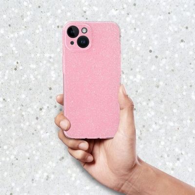Puzdro gumené Apple iPhone 15 Pro Max Clear Case Blink 2mm ružov