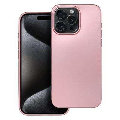 Puzdro gumené Apple iPhone 15 Pro Max Metallic ružové