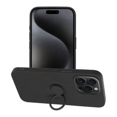 Puzdro gumené Apple iPhone 15 Pro Max Silicone Ring čierne