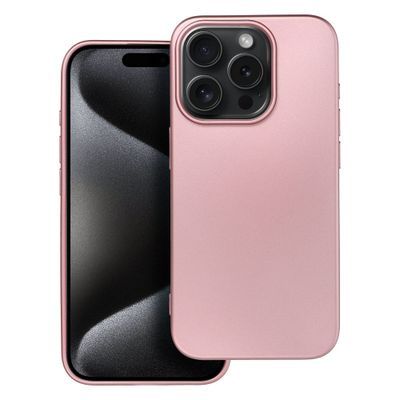Puzdro gumené Apple iPhone 15 Pro Metallic ružové