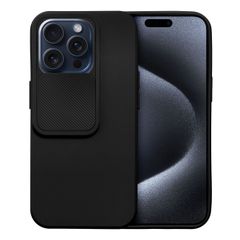 Puzdro gumené Apple iPhone 15 Pro Slide čierne