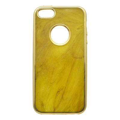 Puzdro gumené Apple iPhone 5/5C/5S/SE mramor zlaté zlatý rám