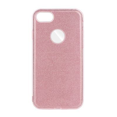 Puzdro gumené Apple iPhone 5/5C/5S/SE ružové s trblietkami PT