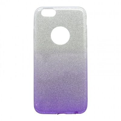 Puzdro gumené Apple iPhone 6/6S fialové s trblietkami