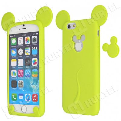 Puzdro gumené Apple iPhone 6/6S mickey zelené HT