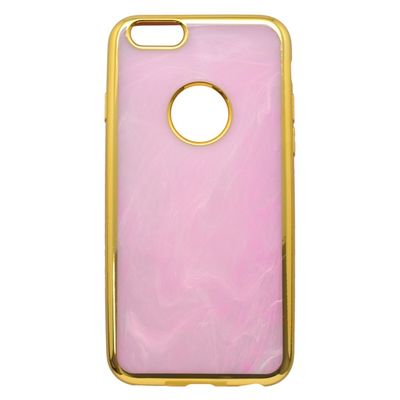Puzdro gumené Apple iPhone 6/6S mramorované ružové zlatý rám