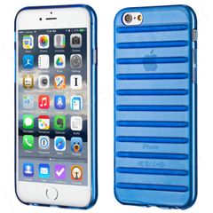 Puzdro gumené Apple iPhone 6/6S pásiky tmavo-modré HT