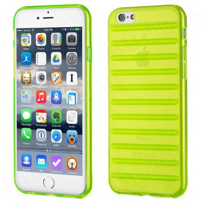 Puzdro gumené Apple iPhone 6/6S pásiky zelené HT