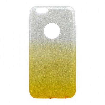Puzdro gumené Apple iPhone 6/6S žlté s trblietkami