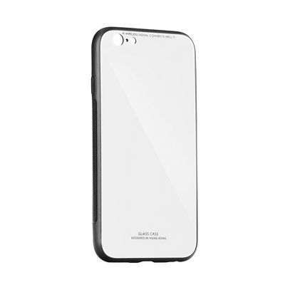 Puzdro gumené Apple iPhone 6/6S Glass biele PT