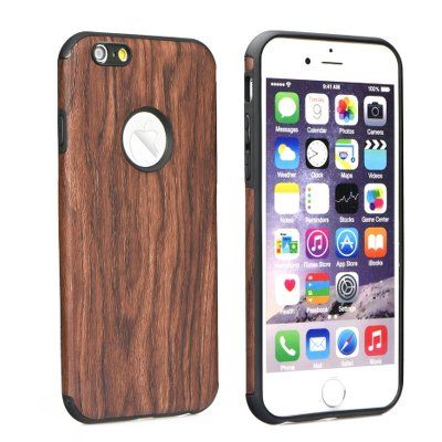 Puzdro gumené Apple iPhone 6/6S Wood hnedé PT