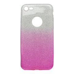Puzdro gumené Apple iPhone 7/8/SE 2020 ružové s trblietkami