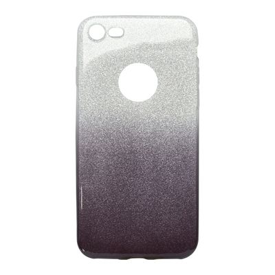 Puzdro gumené Apple iPhone 7/8/SE 2020 tmavo fialové s trblietka