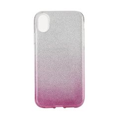 Puzdro gumené Apple iPhone X/XS Max Shining transparentno-ružové