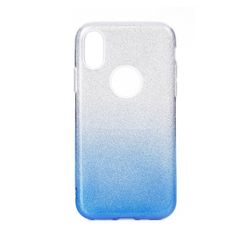 Puzdro gumené Apple iPhone X/XS Shining transparentno-modré PT
