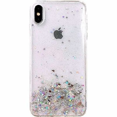 Puzdro gumené Apple iPhone X/XS Glitter transparentné