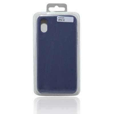 Puzdro gumené Apple iPhone X/XS Silicon tmavo-modré