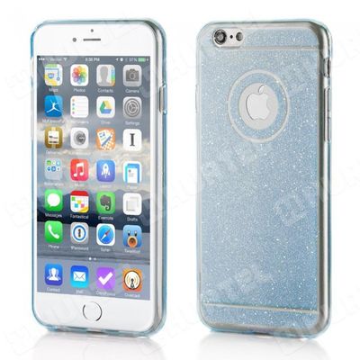 Puzdro gumené Apple iPhone 6/6S Glitter modré HT