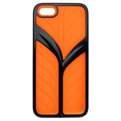 Puzdro gumené Apple iPhone 5/5C/5S/SE čierno-oranžové