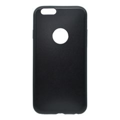 Puzdro gumené Apple iPhone 6/6S čierne,koženkový povrch