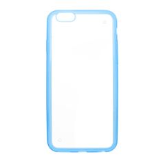 Puzdro gumené Apple iPhone 6/6S priehľadné, modrý rám