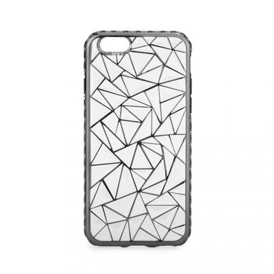 Puzdro gumené Apple iPhone 6/6S Luxury Metalic čierne PT
