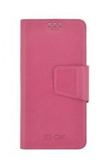 Puzdro knižka univerzálne 4-OK Samsung G900 Galaxy S5 ružové